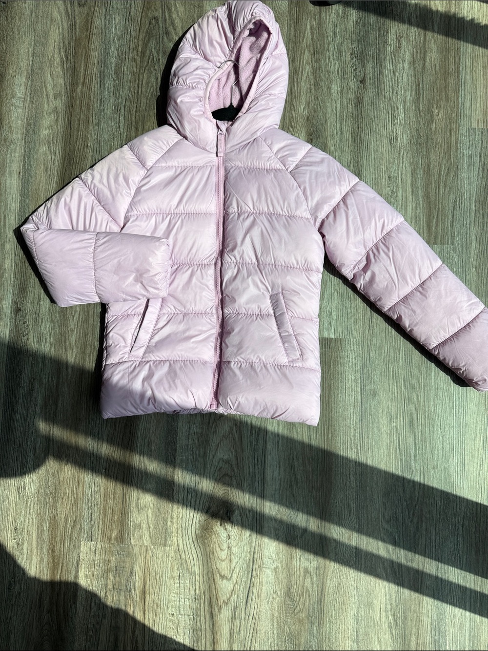 Old Navy Pale Pink Hooded Quilted Puffer Jacket
